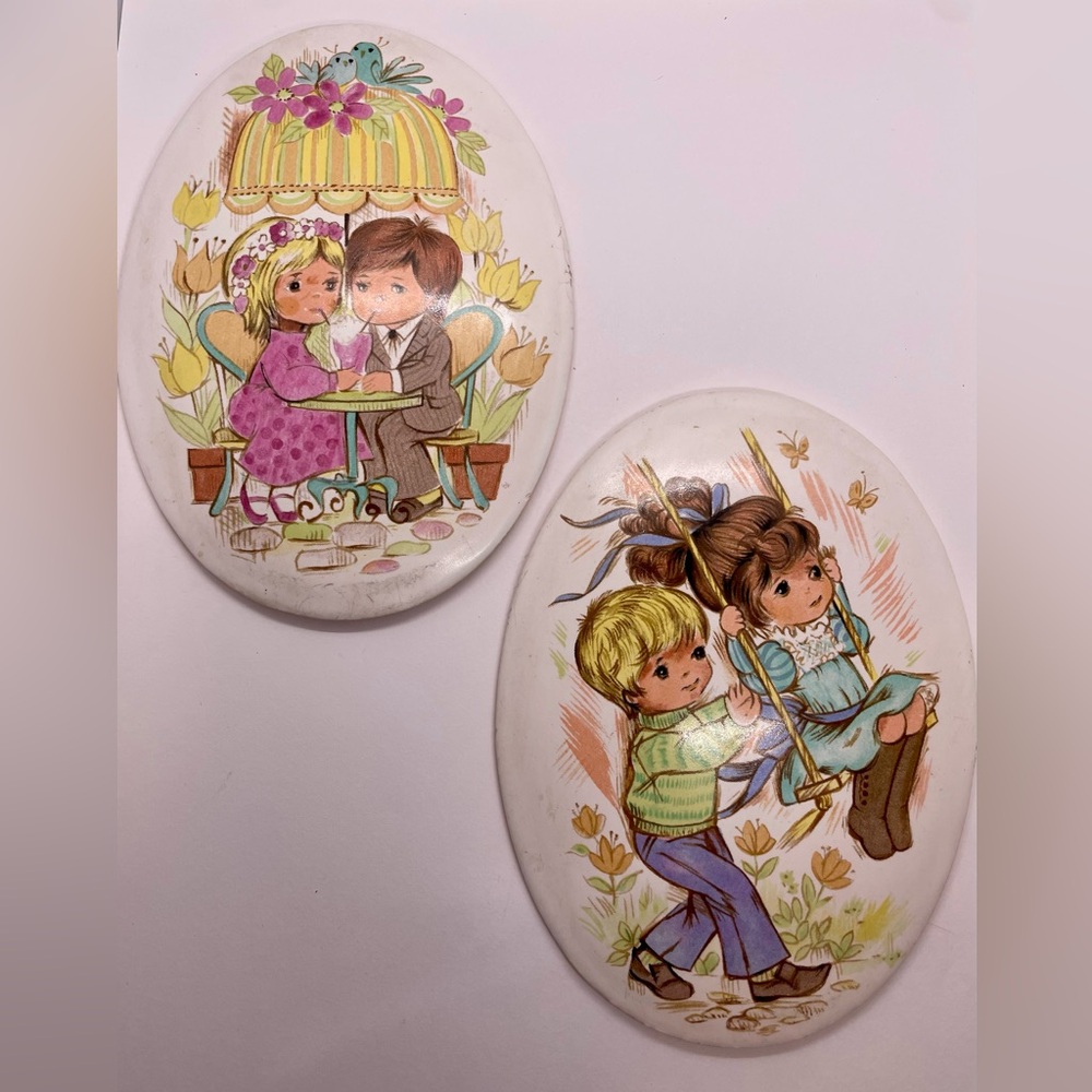 Vintage Oval Wall Hangings Nursery Decor - Ceramic
